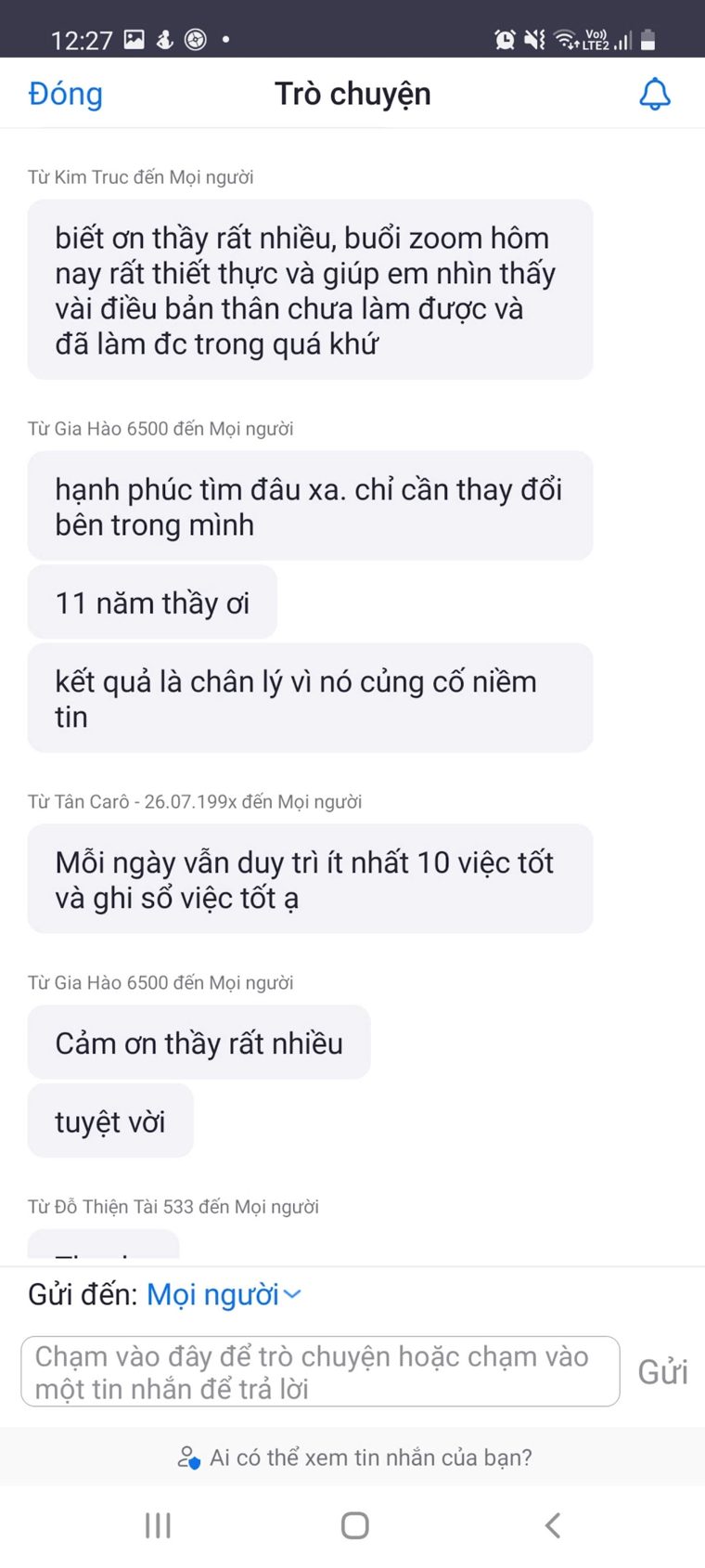 Phản hồi học viên khoá Làm Chủ Tiền Bạc số 1
