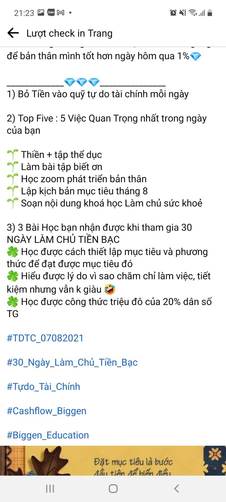 Phản hồi học viên khoá Làm Chủ Tiền Bạc số 10