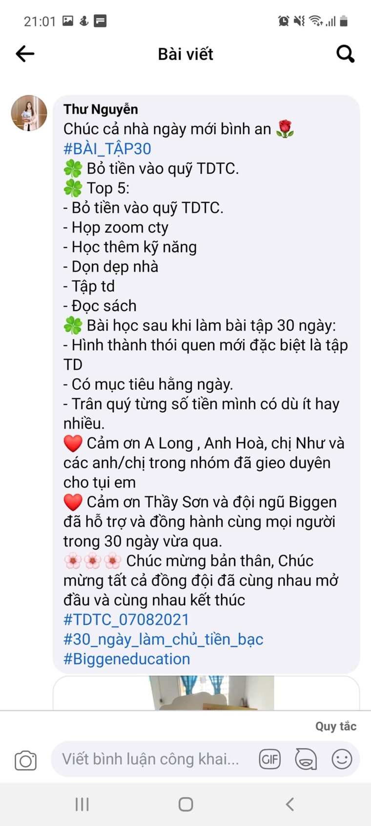 Phản hồi học viên khoá Làm Chủ Tiền Bạc số 12