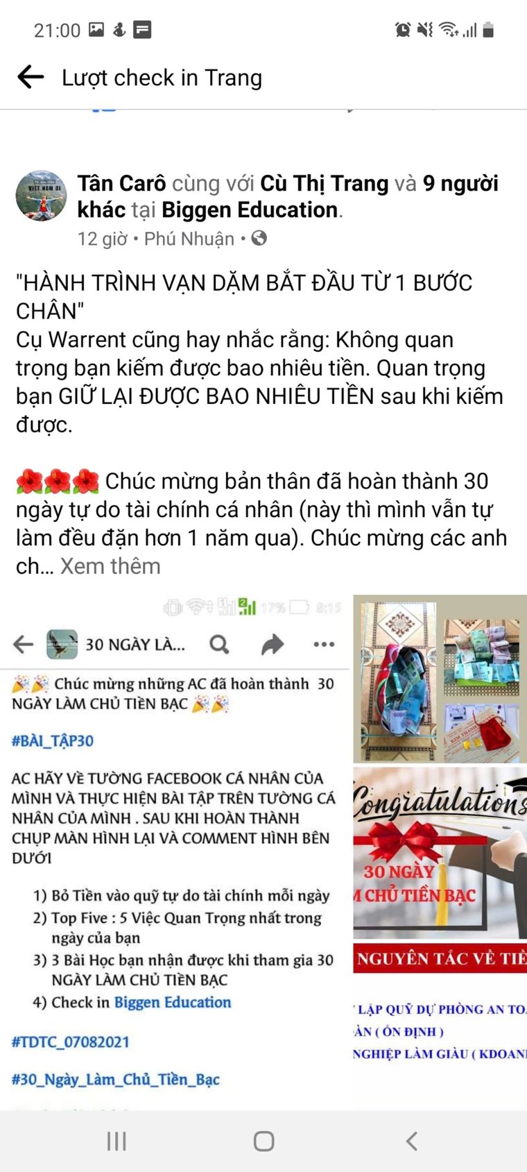 Phản hồi học viên khoá Làm Chủ Tiền Bạc số 13