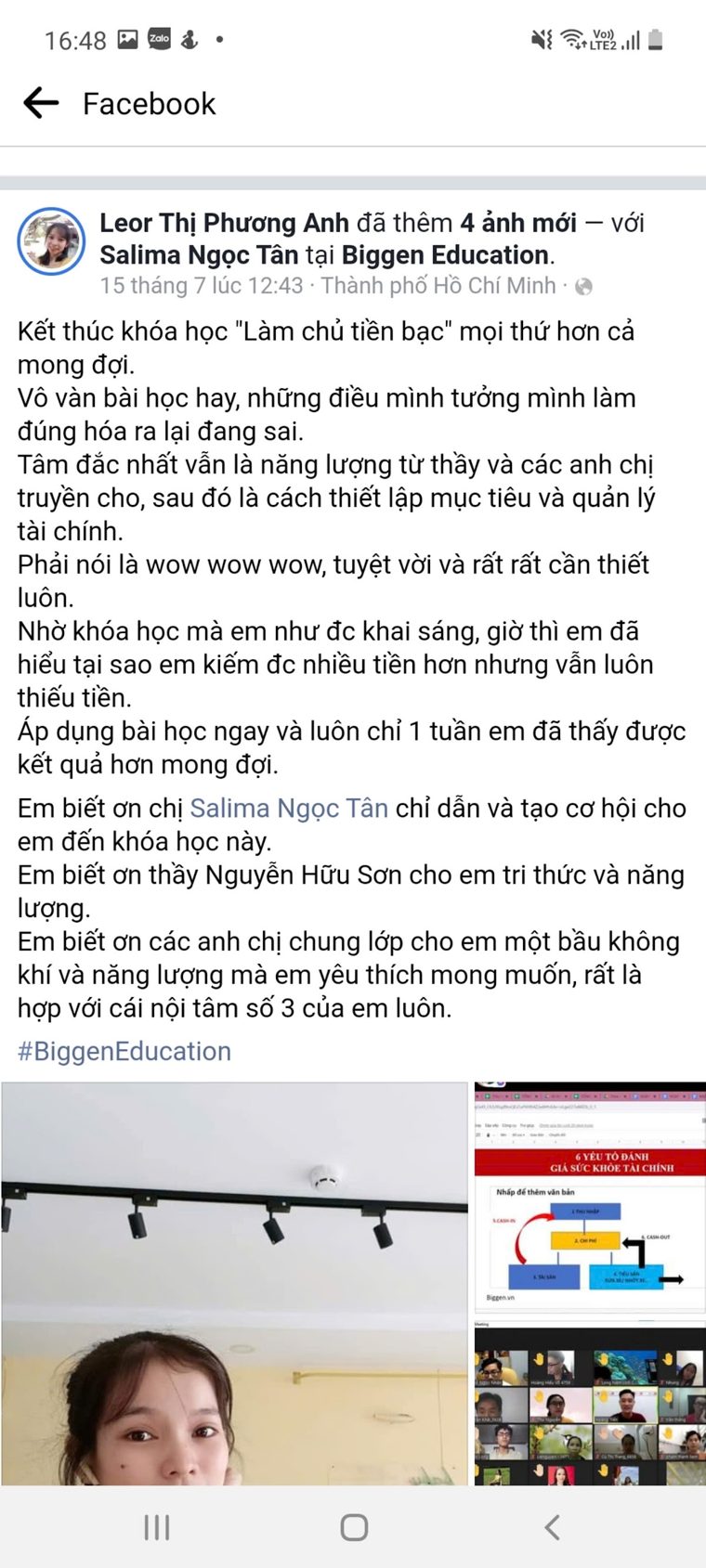 Phản hồi học viên khoá Làm Chủ Tiền Bạc số 19