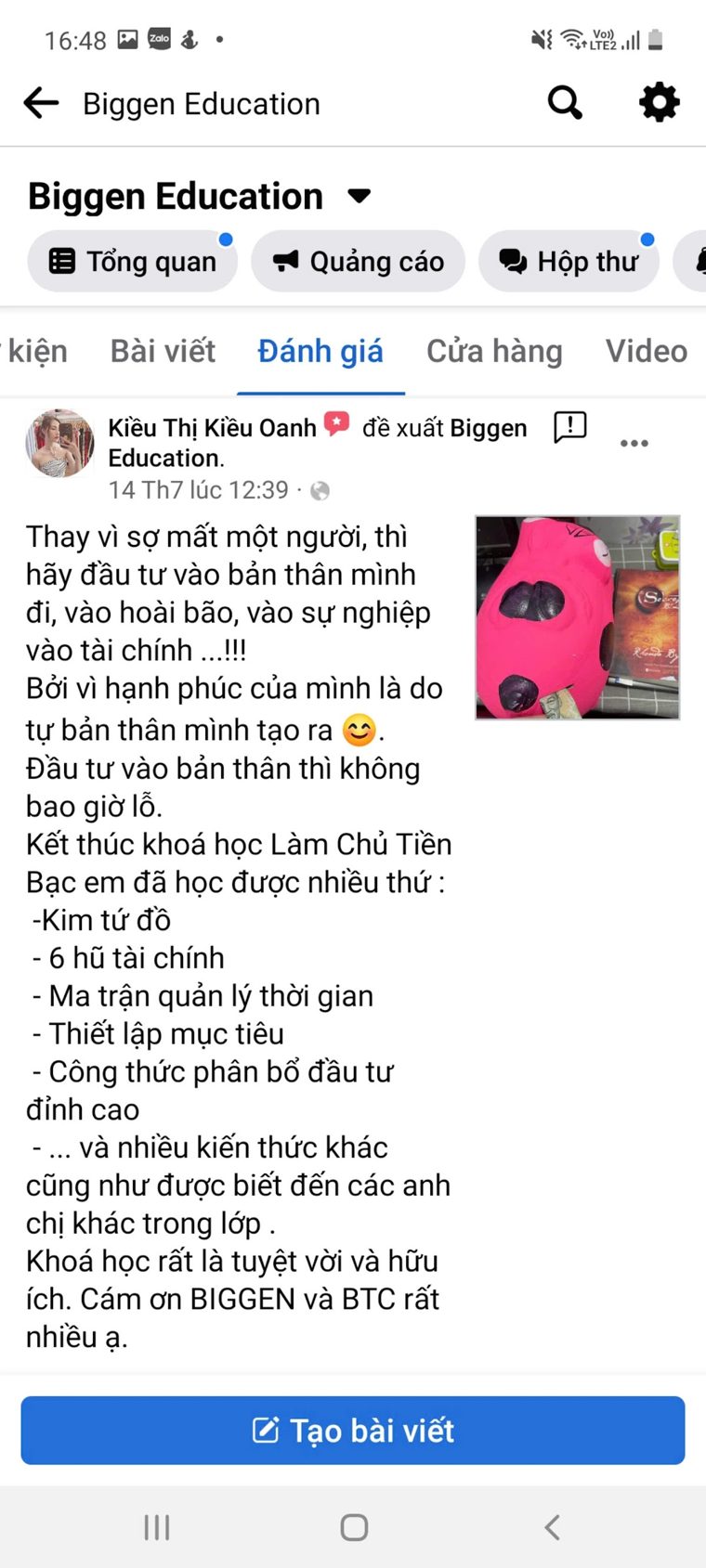 Phản hồi học viên khoá Làm Chủ Tiền Bạc số 21