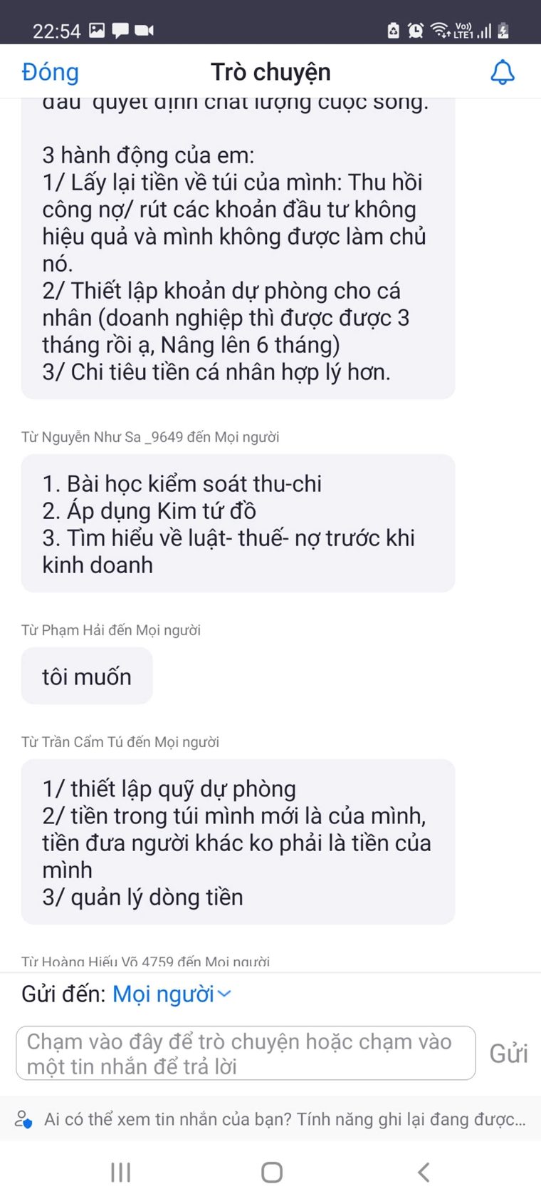 Phản hồi học viên khoá Làm Chủ Tiền Bạc số 23