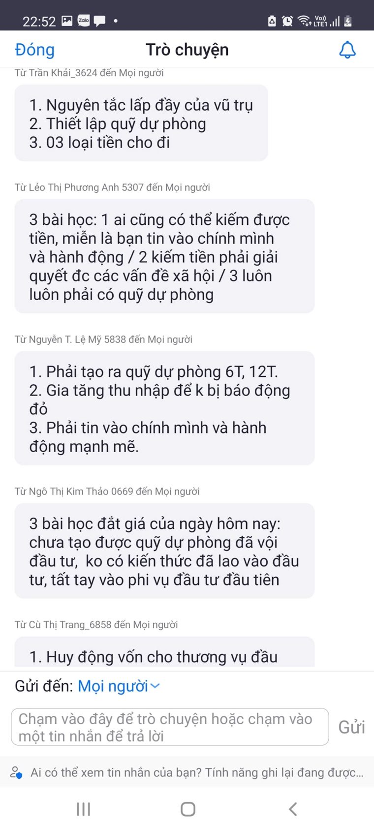 Phản hồi học viên khoá Làm Chủ Tiền Bạc số 27