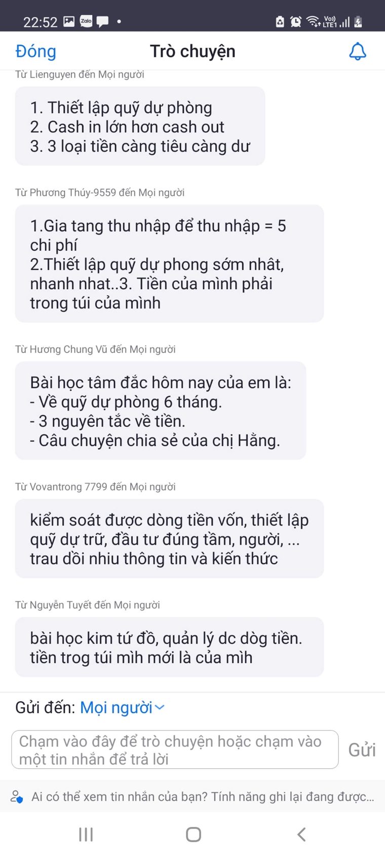 Phản hồi học viên khoá Làm Chủ Tiền Bạc số 28