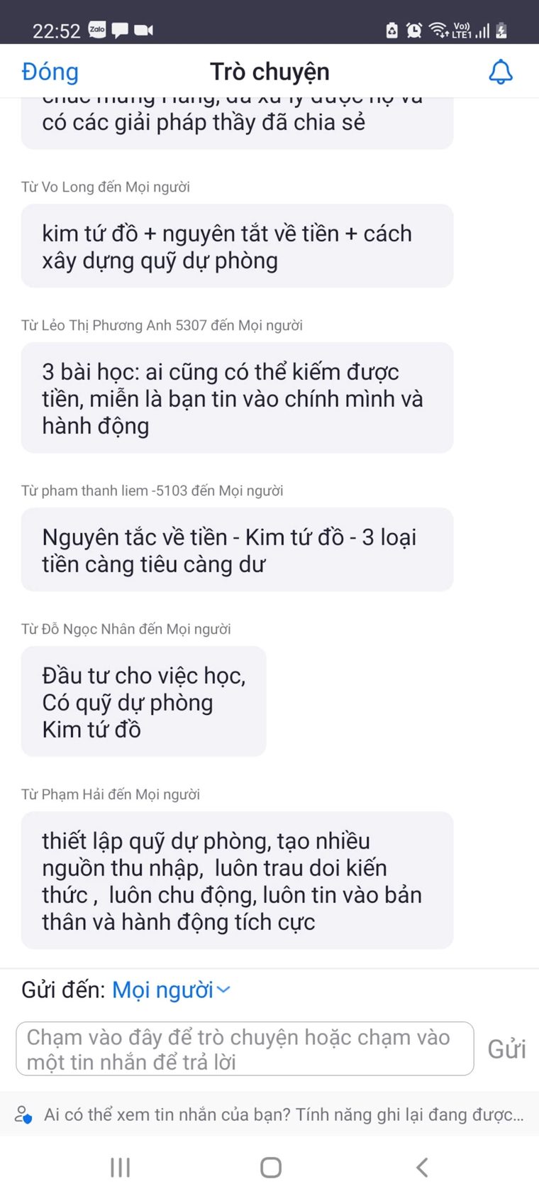 Phản hồi học viên khoá Làm Chủ Tiền Bạc số 29